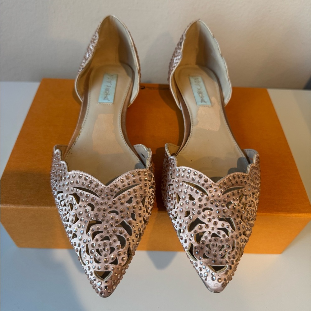 Betsy Johnson Rhinestone Metallic Flats - Picture 4 of 11